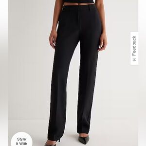 Black Women's Pants express barely bootcut mid rise w/ split back 8 LONG NWT